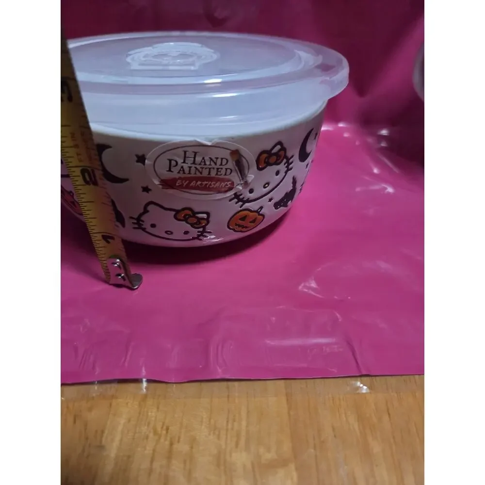 HELLO KITTY HALLOWEEN CERAMIC FOOD STORAGE CONTAINER Set Of 2 - 71/4